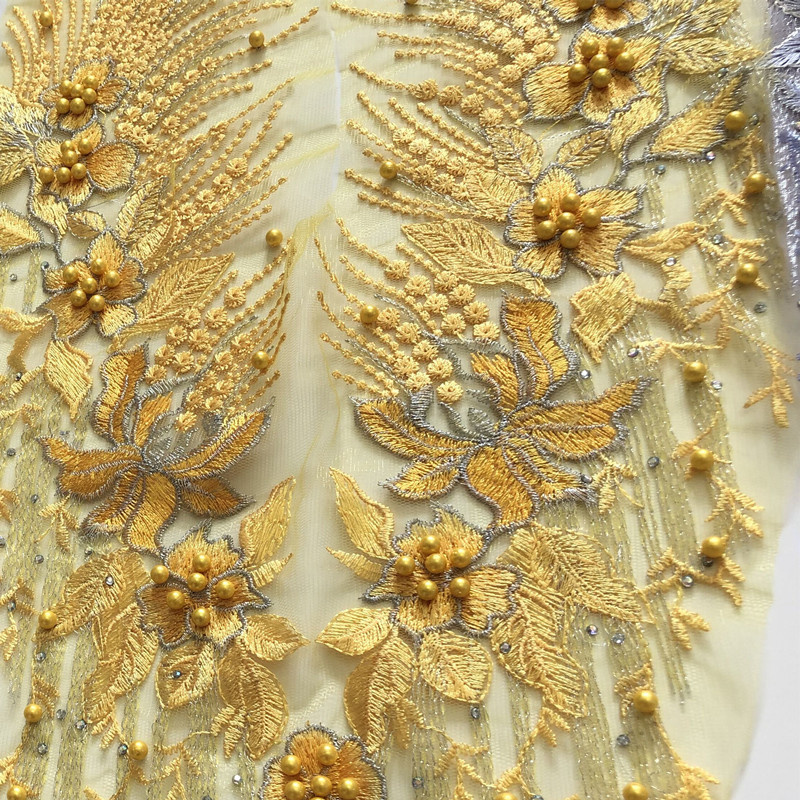 Embroidery Handmade Beaded Rhinestone Cloth Sticker Flower Lace Wedding Dress Patch Clothing Ornaments Accessories - 图片 9