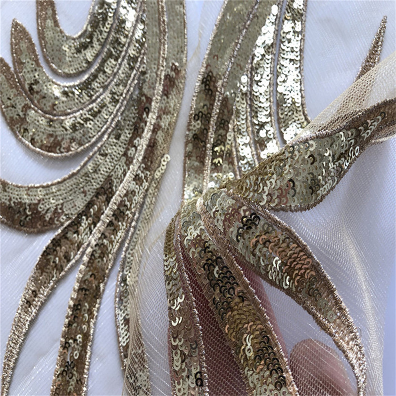 Sequin Gauze Embroidered Cloth Applique Large Patch Performance Clothes Decorative Cheongsam Accessories Handmade Diy - 图片 10