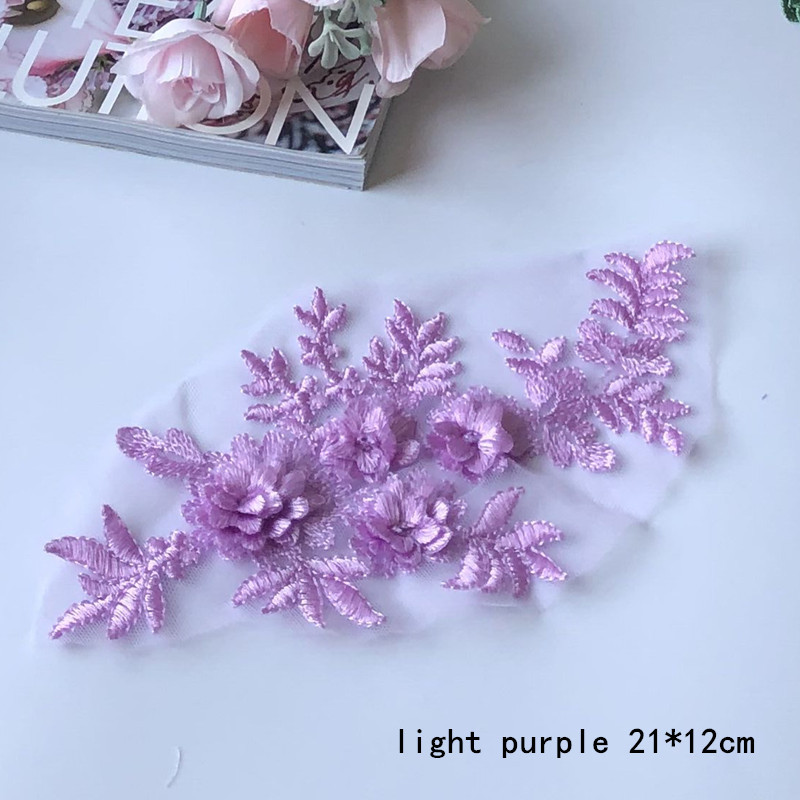 Flower Embroidered Cloth Stickers Mesh Lace Patch Children's Clothes Decoration Wedding Dress Accessories Hand Sewing Diy - 图片 12