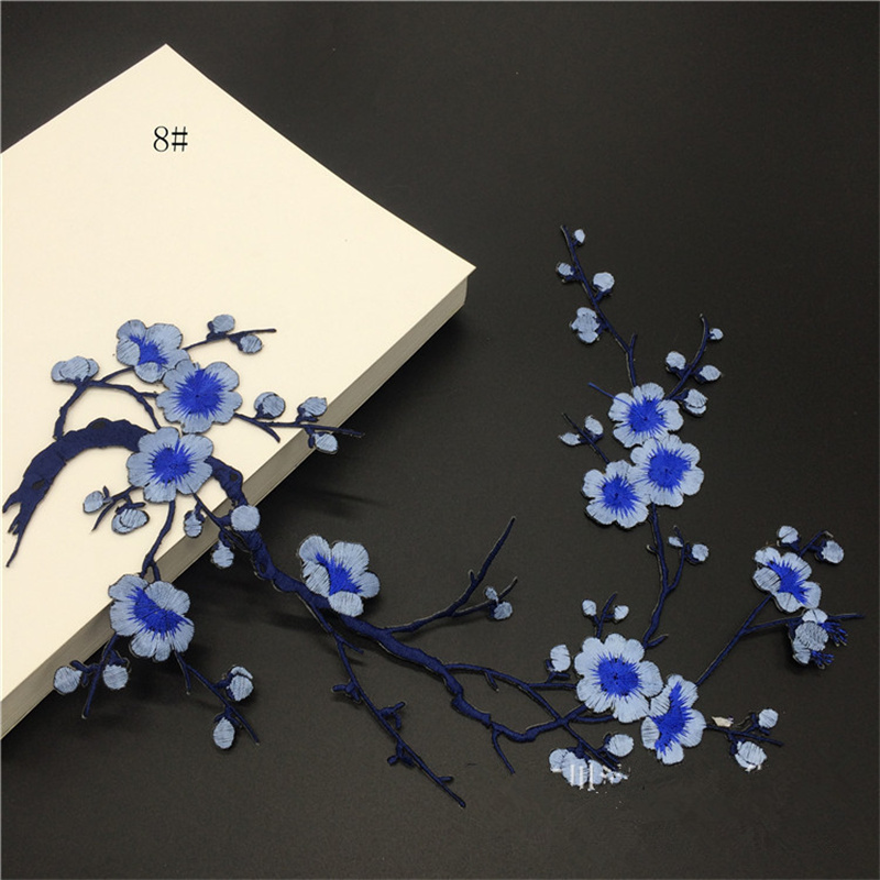 2PC Plum Blossom Cloth Sticker Embroidery Embroidery Clothes Patch Hole Stickers Flower Large Embroidered Piece Adhesive Decorative Accessories Diy - Image 14