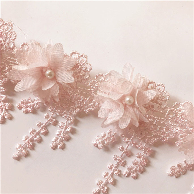 Tassel Water Soluble Lace Chiffon Beaded Flower Clothing Coat and Cap Skirt Accessories Accessories in Stock - 图片 4
