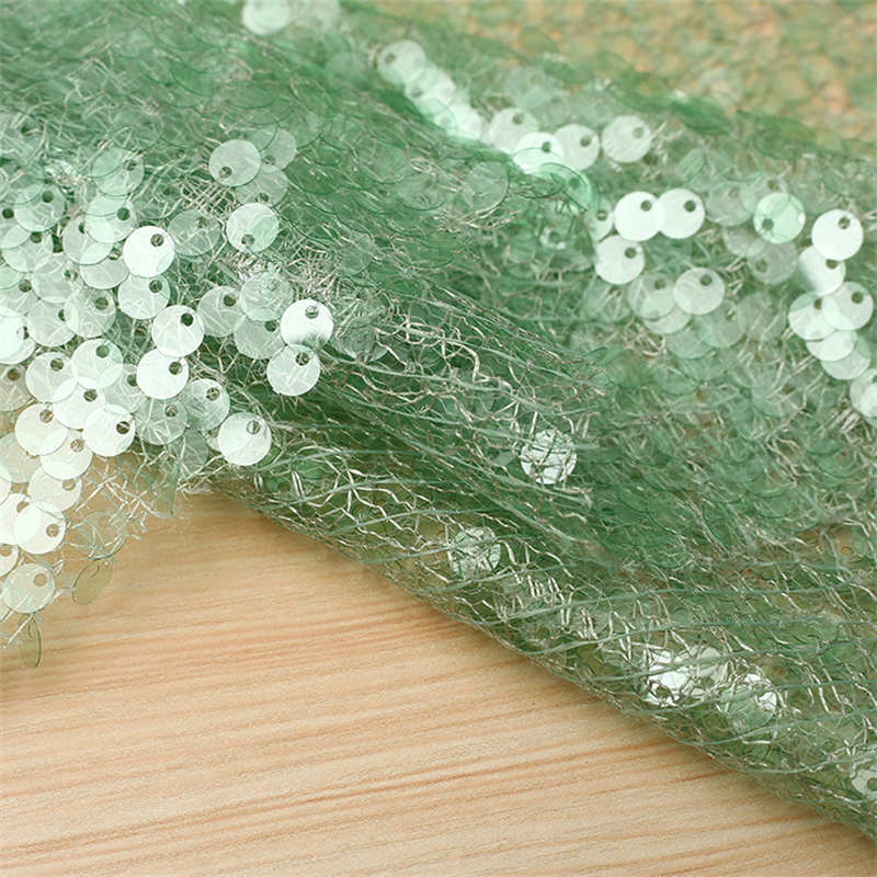 Transparent Gold Sequined Chip Fabric DIY Solid Color Sequin Fabric Polyester Cloth - 图片 6
