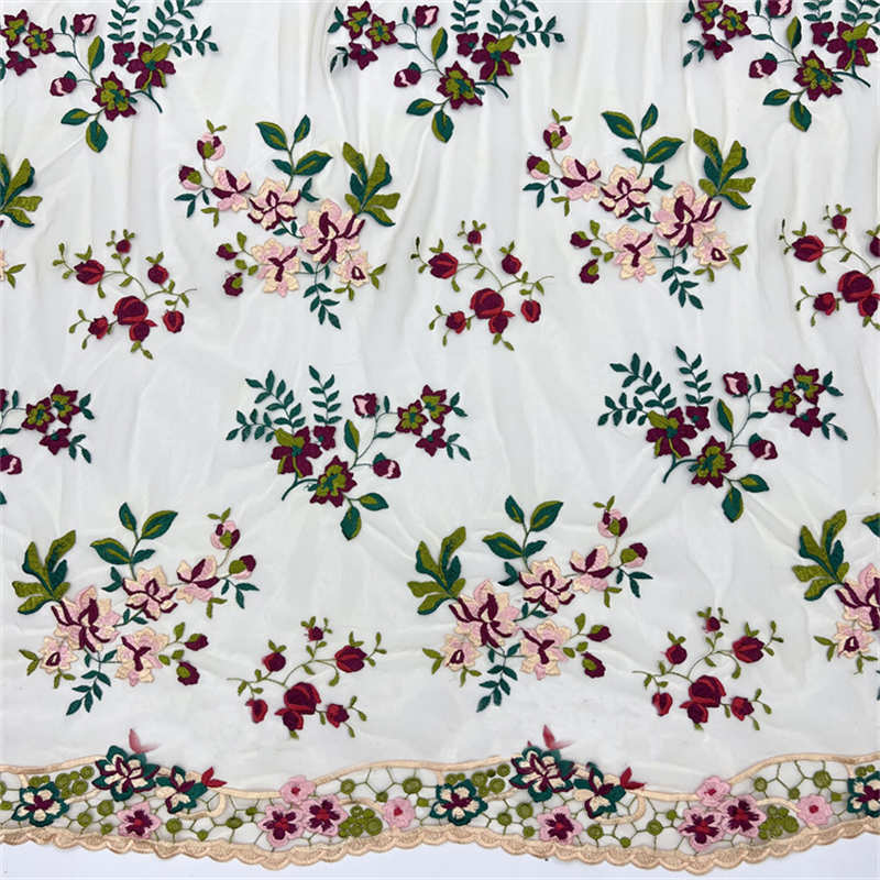 Apricot Black Water Soluble Soft Flower Embroidery Fabrics Lace DIY Fabric - Image 8