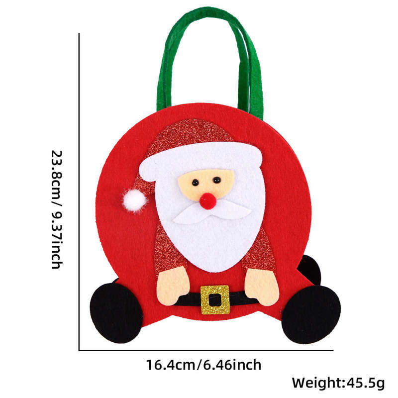 New Arrival Felt Christmas Handbag Christmas Eve Apple Bag Christmas Decorations Cartoon Elk Candy Bag - 图片 12