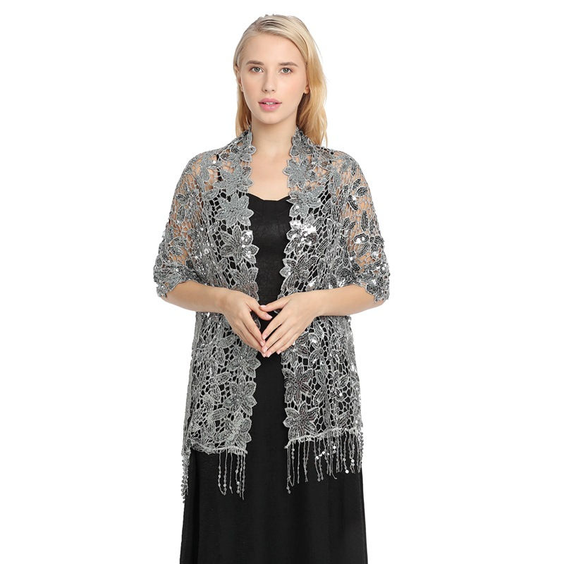 Water Soluble Sequin Tassel Shawl Cheongsam Shawl High-End Evening Gown Shawl Women - 图片 13