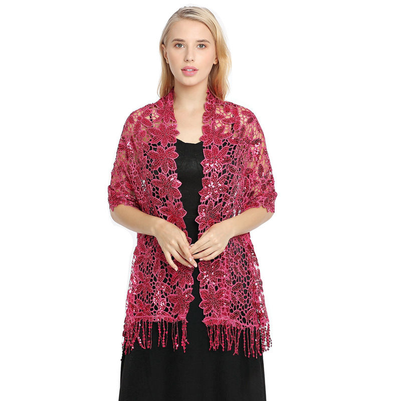 Water Soluble Sequin Tassel Shawl Cheongsam Shawl High-End Evening Gown Shawl Women - 图片 14
