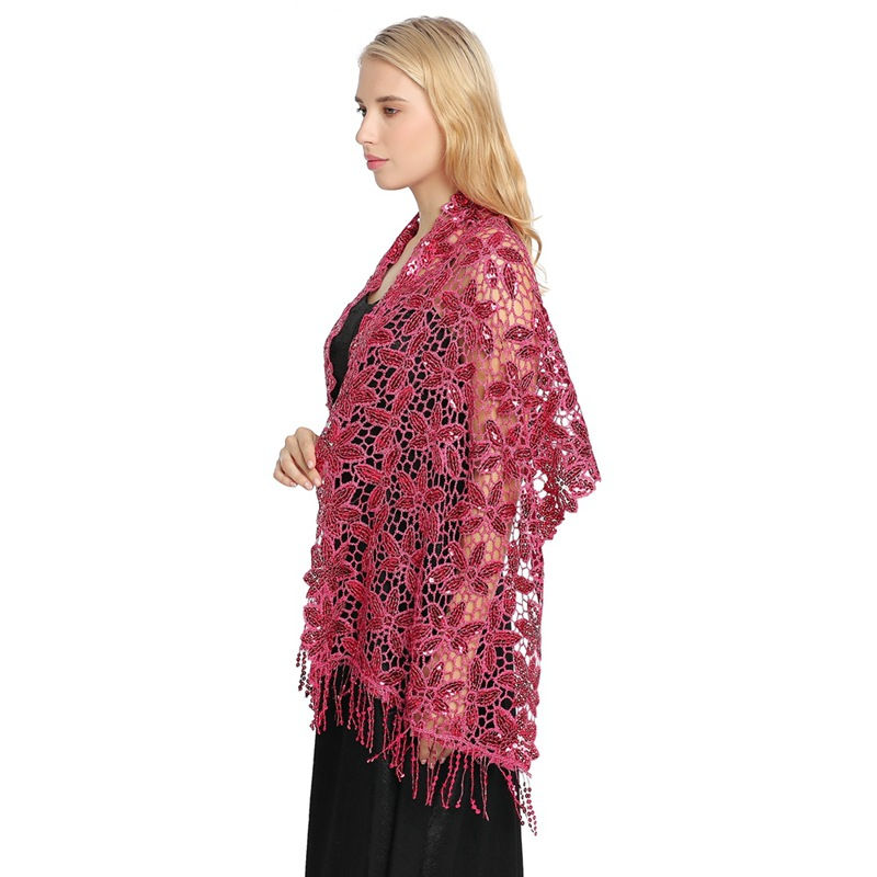 Water Soluble Sequin Tassel Shawl Cheongsam Shawl High-End Evening Gown Shawl Women - 图片 15