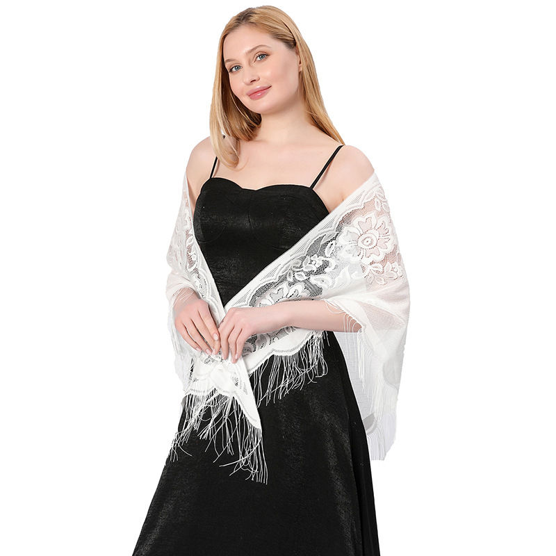 Lace Triangular Binder Shawl Wedding Dress Scarf Party Ball Dinner Shawl Fashion - 图片 11