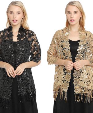 Water Soluble Sequin Tassel Shawl Cheongsam Shawl High-End Evening Gown Shawl Women