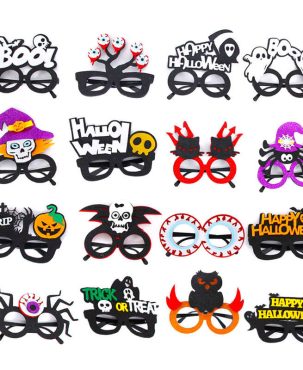 2PC Halloween Glasses Photo Prop Party Decoration Supplies Props Halloween Cartoon Plastic Glasses