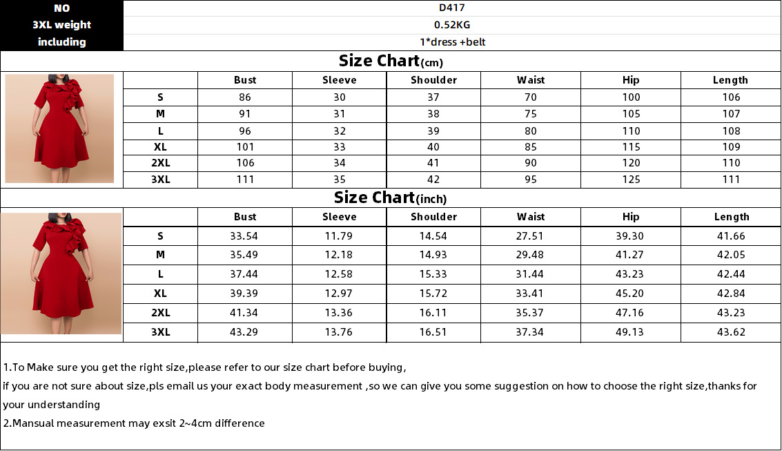 Women's Clothing Fashion Elegant Solid Color Large Swing Skirt Ruffled Dress - 图片 39