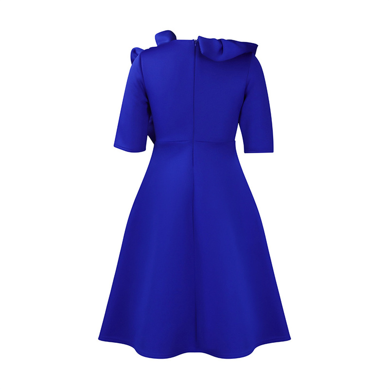 Women's Clothing Fashion Elegant Solid Color Large Swing Skirt Ruffled Dress - 图片 41