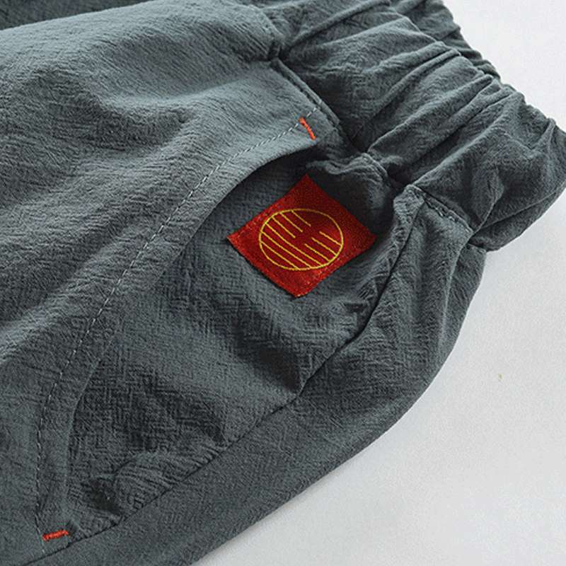 Mens 3/4 Long Length Shorts Casual Loose Elastic Waist Linen Capri Sport Pants - Image 14