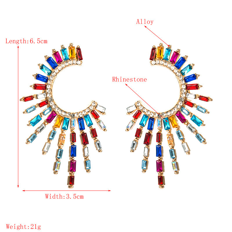 Alloy Diamond Rhinestone Full Diamond Earrings Female Graceful Earrings Bohemian - Image 5