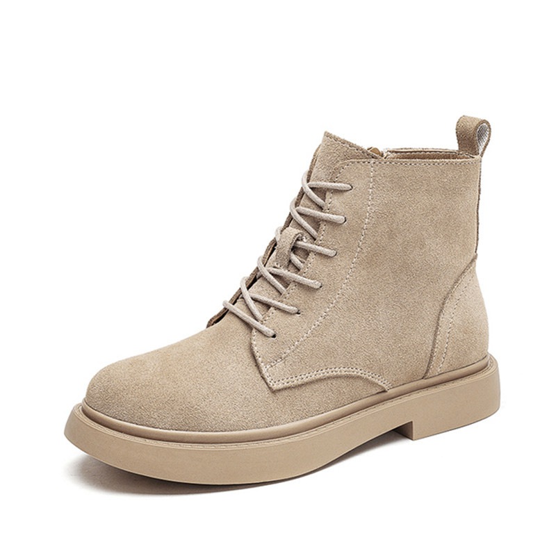 Smile Circle Ankle Boots Suede Leather women Flat platform Short Boots Ladies shoes fashion Autumn winter boots - 图片 19