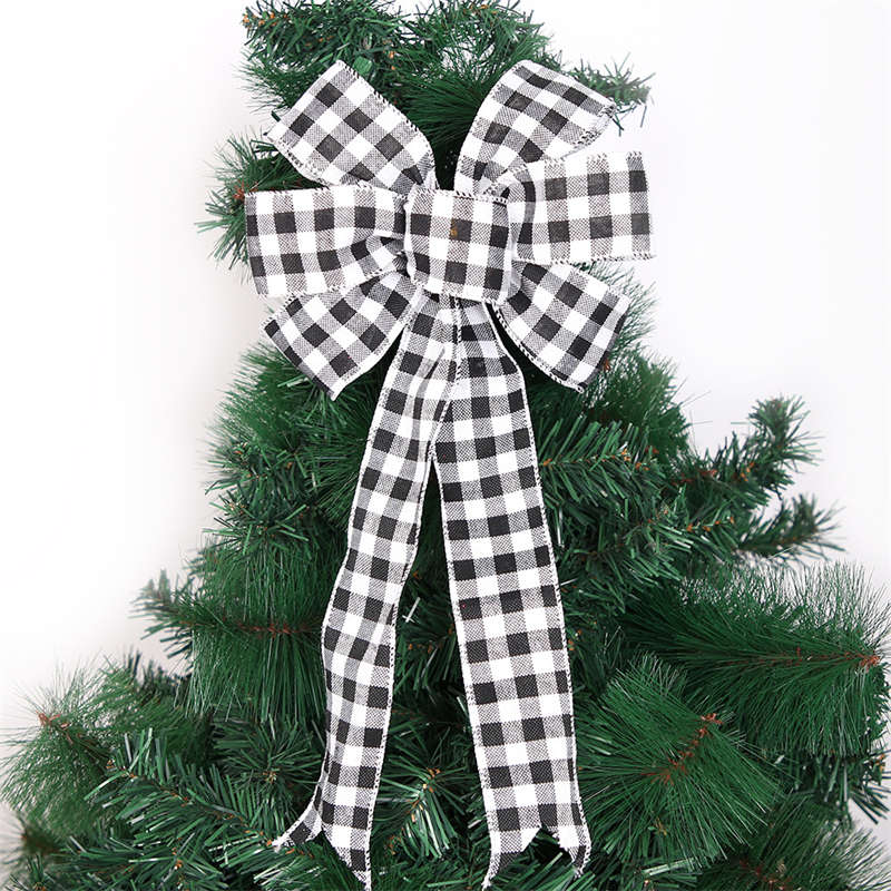 2PC Christmas Bowknot Polyester Large Bow Christmas Tree Decor Bowknot Ornaments - 图片 8