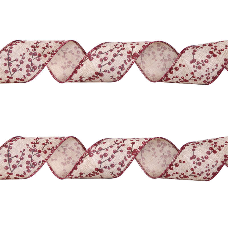 6.5cm Imitation Linen Christmas Ribbon Gift Packing Tape Christmas Tree Decor Ribbon - Image 13