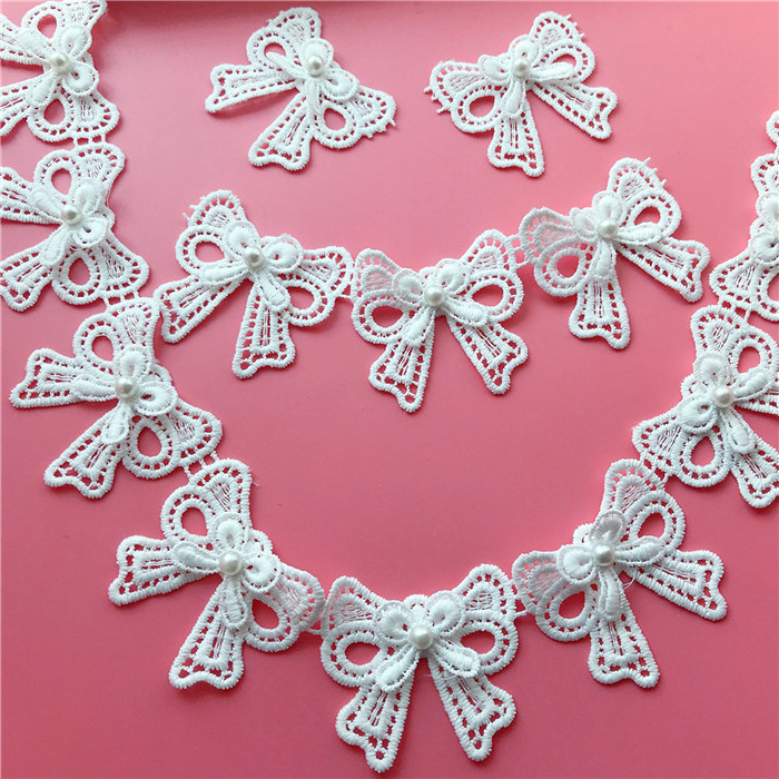 Water Soluble Milk Fiber Lace Clothing Decorative Accessories Lace Bow Diy Handmade Coat and Cap Accessories