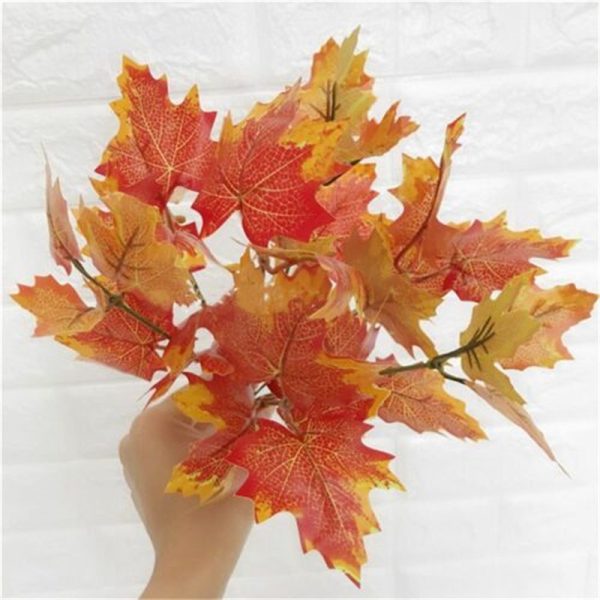 Artificial Autumn Maple Leaf Wedding Christmas Party Decor Autumn Fake Leaves - Image 5