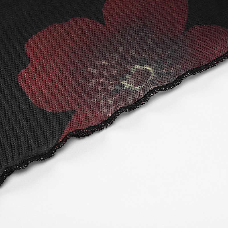 Women's Clothing Summer Fashion Printed Lace Stitching Wrapped Chest Backless Slit Dress - Image 12