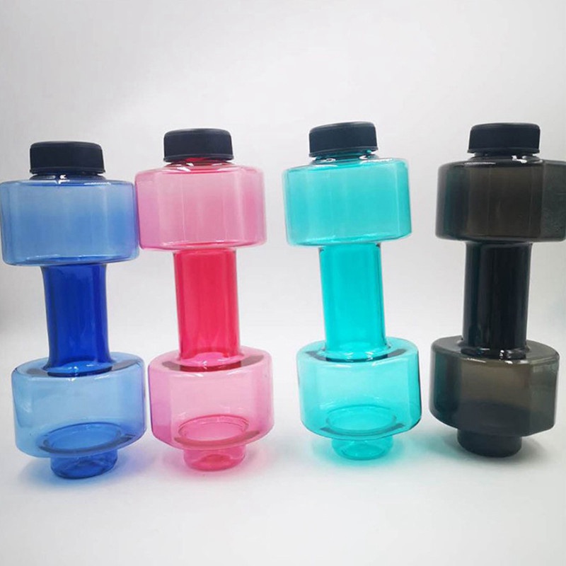 4 Colors Sports Water Bottles 550ml Leakproof Portable Unbreakable My Sports Plastic Bottle Shaker BPA Fitness Dumbbell Unisex - 图片 6