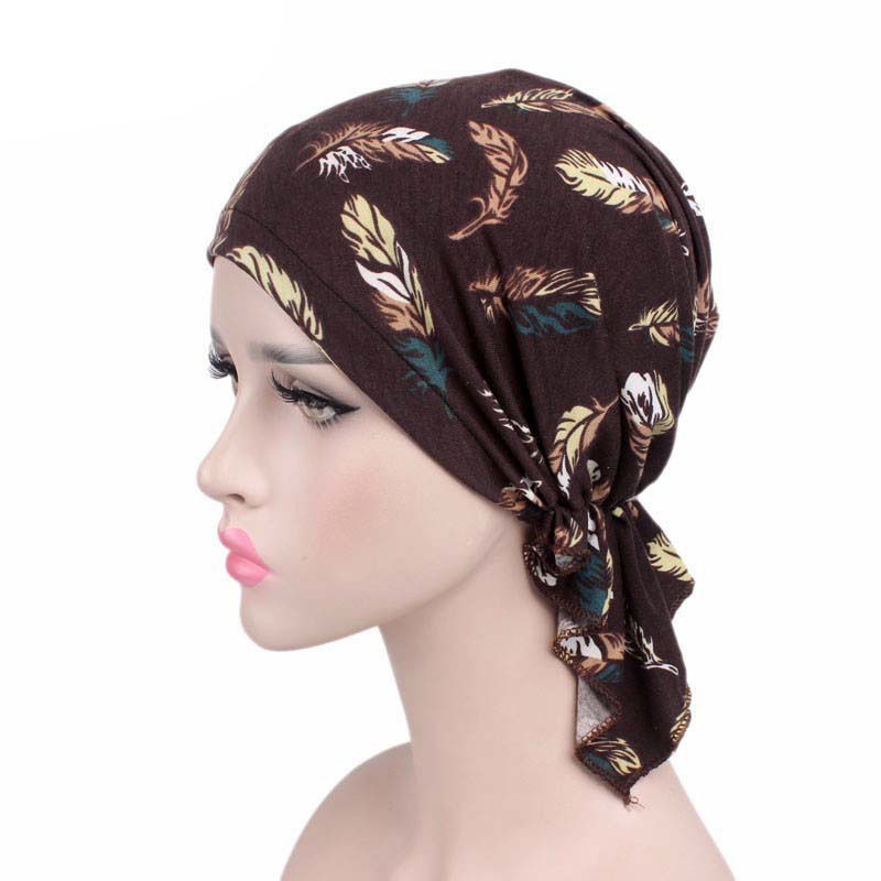 Cotton Printed Turban Hat Chemo Cap Head Cap Muslim Hat Knitted Hat - 图片 12