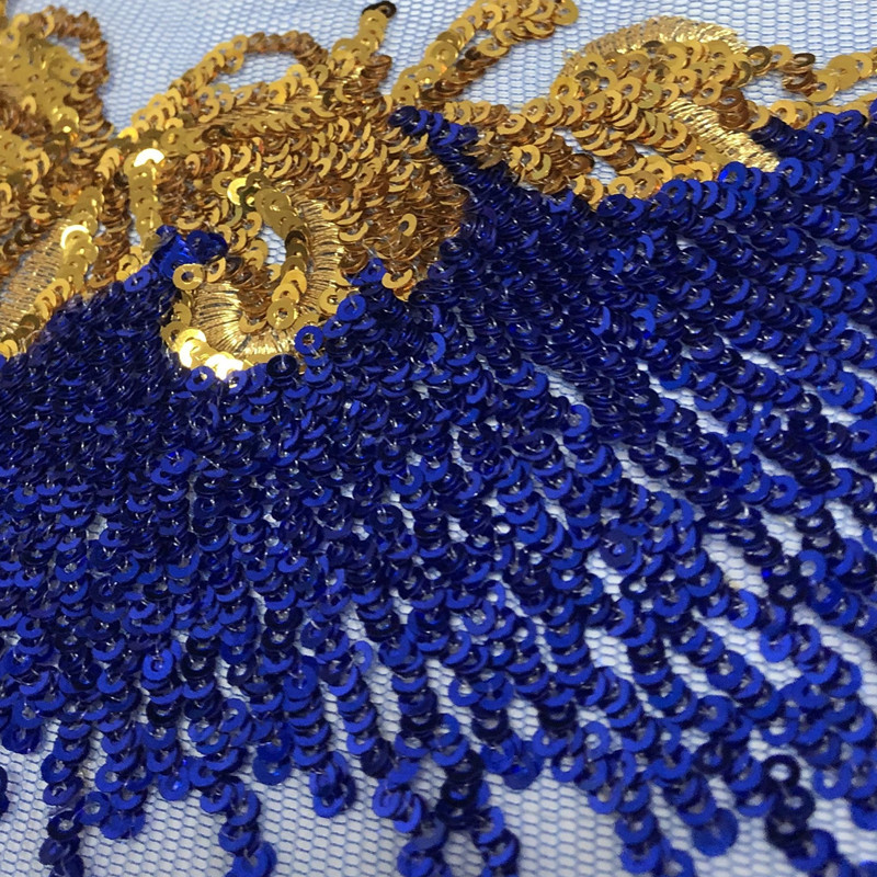 Gold Sequin Gauze Embroidered Lace Cloth Sticker Clothes Skirt Decorative Large Patch Accessories - Image 10