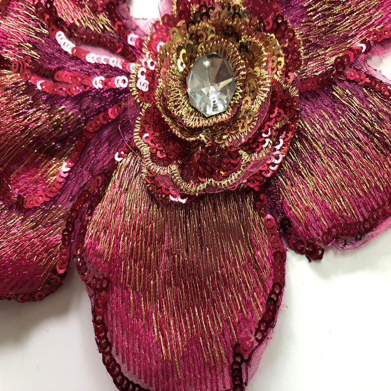 2pc Diamond Sequin Embroidered Flower Cloth Sticker Lace Computer Embroidered Patch Dance Clothing Ornaments Accessories Diy - 图片 12