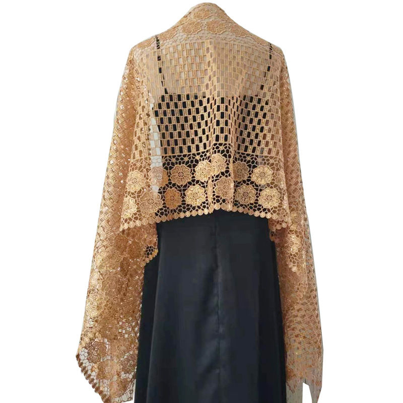 Sequin Embroidered Dress Shawl Dinner Shawl Water Soluble Sequin Tassel Shawl - 图片 10