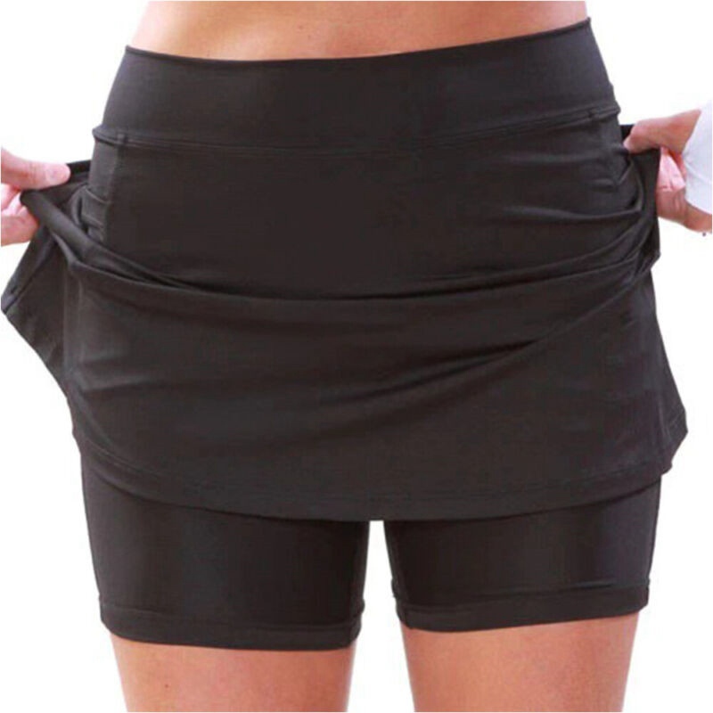 Plus Size Women Sports Skort Ladies Yoga Gym Running Shorts Mini Skirt Dress - 图片 8