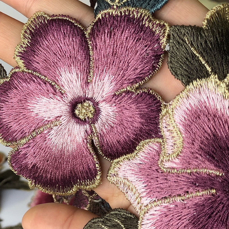 Flowers Embroidered Cloth Stickers Size a Set of Patch Cheongsam Clothes Skirt Decorative Accessories Hand Sewing Diy - 图片 4