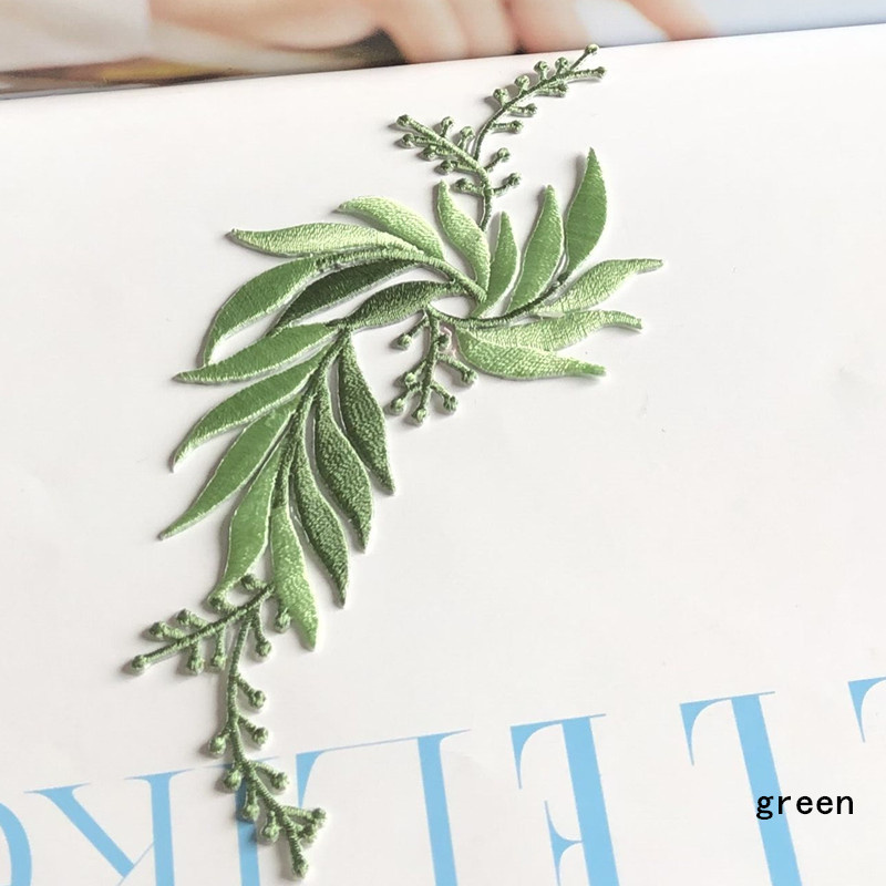 Embroidered Leaves Cloth Patch Cheongsam Clothes Hanfu Decoration Accessories Adhesive Handmade Diy - 图片 15