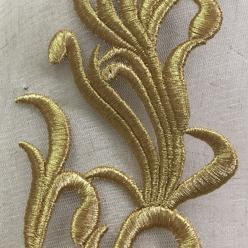 Gold Thread Mesh Embroidery Bow Tie Cloth Patch Dance Clothing Ornaments Accessories Hand Sewing Diy Large - 图片 4