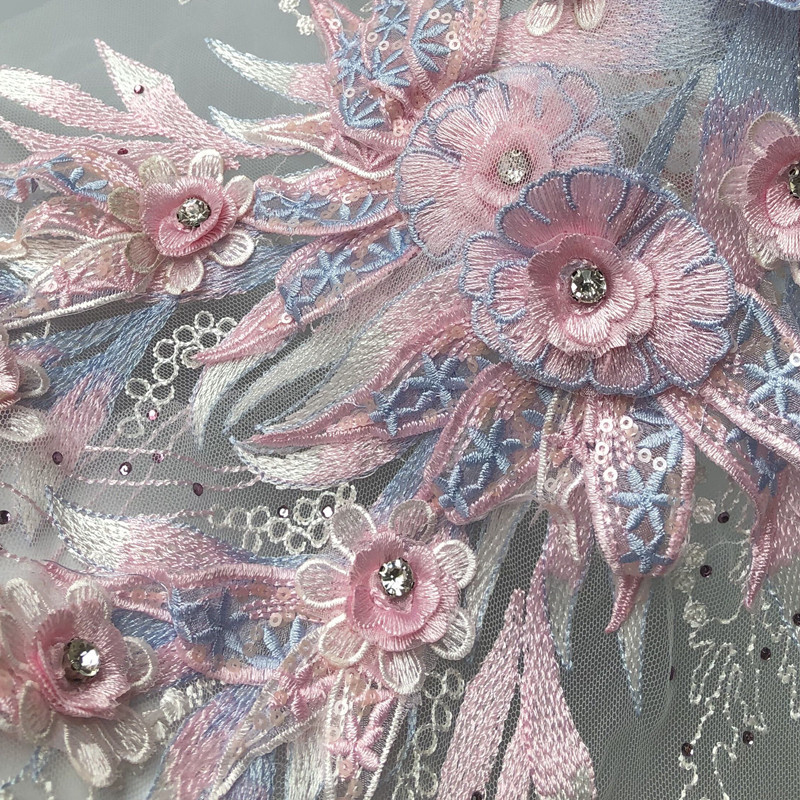 Embroidery Beads Sequin Cloth Stickers Mesh Patch Wedding Dress Dress Lace Decorative Accessories - Image 6