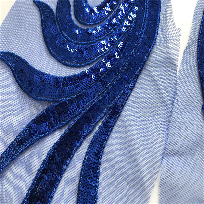 Sequin Gauze Embroidered Cloth Applique Large Patch Performance Clothes Decorative Cheongsam Accessories Handmade Diy - 图片 11