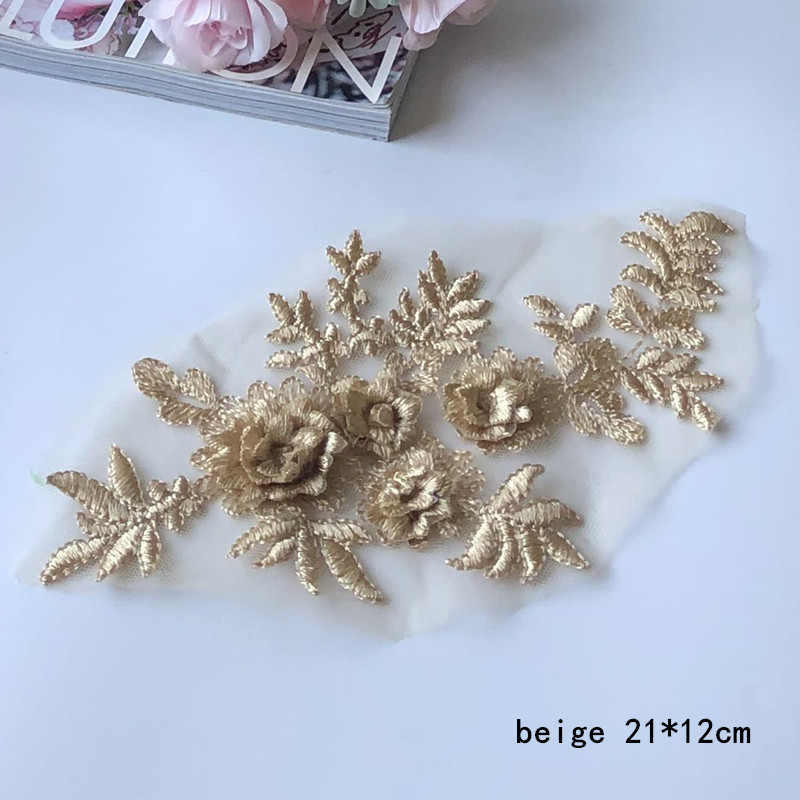 Flower Embroidered Cloth Stickers Mesh Lace Patch Children's Clothes Decoration Wedding Dress Accessories Hand Sewing Diy - 图片 13