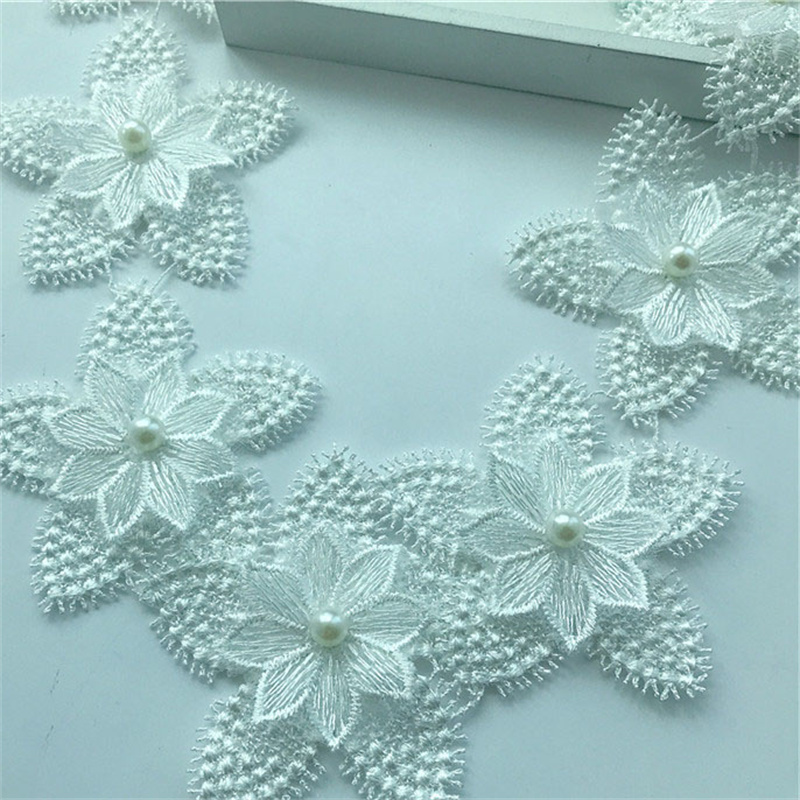 Polyester Silk Water Soluble Lace Computer Embroidery Diy Handmade Finish Five-Pointed Star Environmental Protection Colorful Flowers - 图片 5
