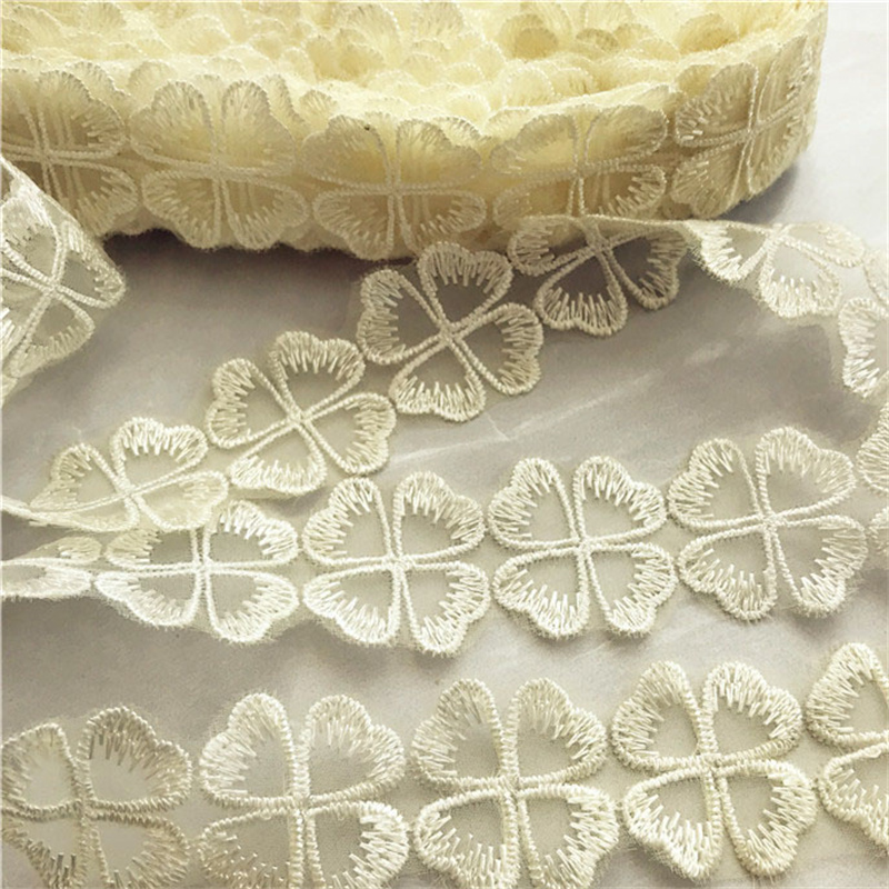Organza Embroidery Lace Clothing Accessories Multicolor Lace Clover Diy Handmade Coat and Cap Accessories - 图片 6
