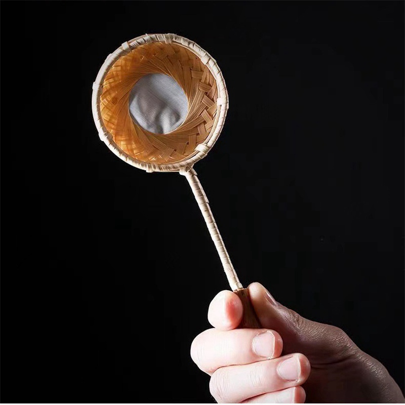 1Pc Retro Japanese-style Bamboo Rattan Tea Infuser Strainer Tea Filter Reusable Mesh Tea Leak with Handle Kitchen Accessories - 图片 7