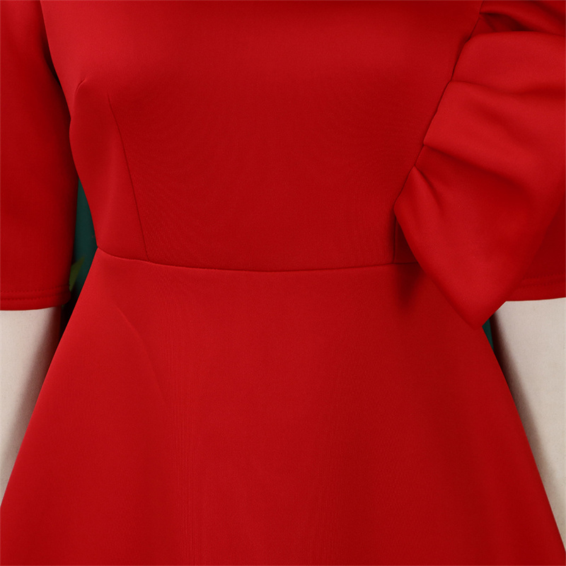 Women's Clothing Fashion Elegant Solid Color Large Swing Skirt Ruffled Dress - 图片 44