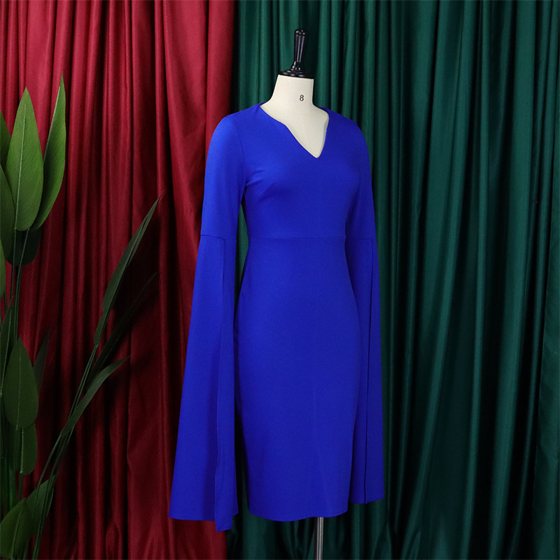 Women's Clothing V-neck Fashion Temperament Pencil Skirt Supply Dress - Image 52
