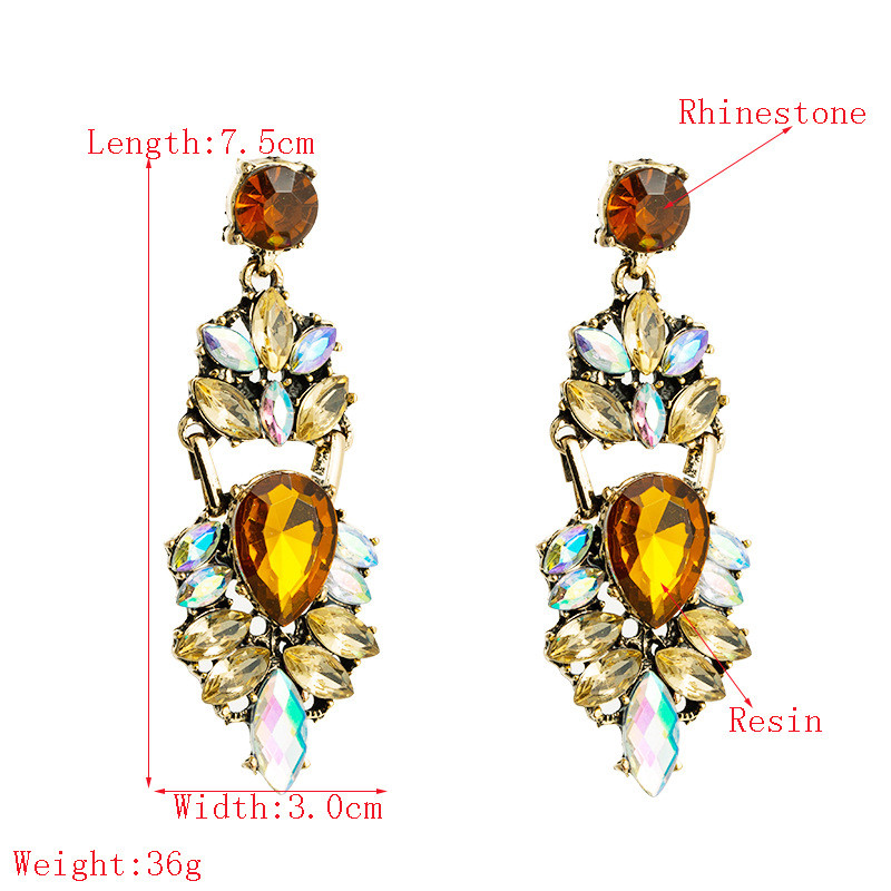 Earrings Alloy Rhinestone Exaggerated Long Earrings Fashion Women Eardrop - Image 6