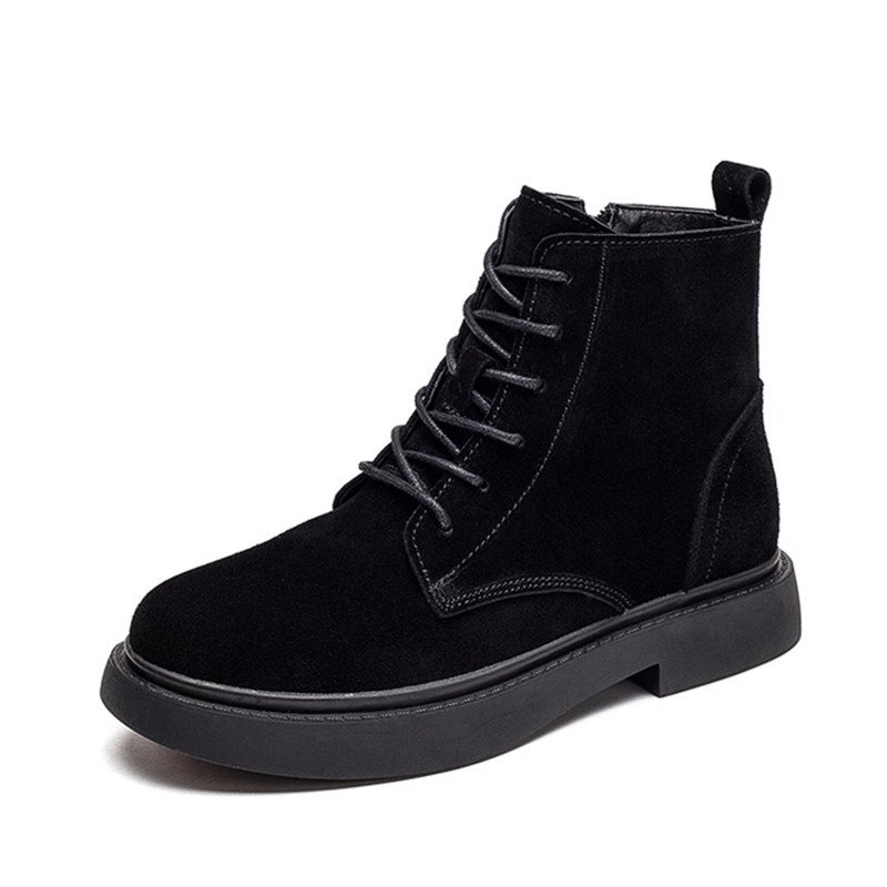 Smile Circle Ankle Boots Suede Leather women Flat platform Short Boots Ladies shoes fashion Autumn winter boots - 图片 20