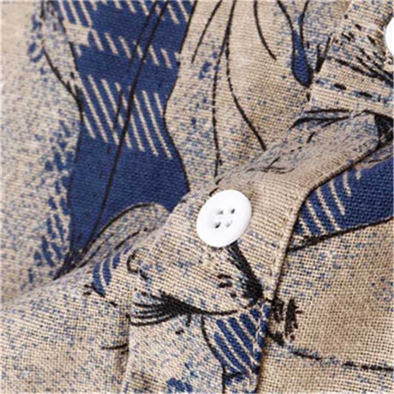 Mens Short Sleeve 100%Cotton Floral Blouse Casual Beach Vacation Tee T Shirt Top - Image 6