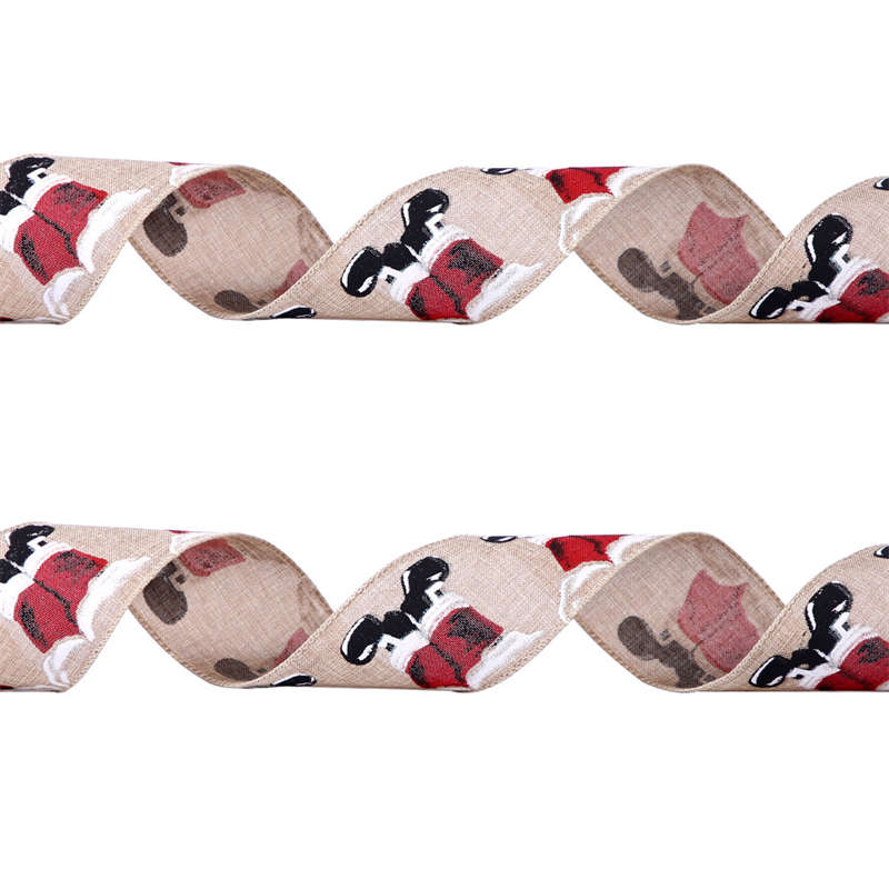 6.5cm Imitation Linen Christmas Ribbon Gift Packing Tape Christmas Tree Decor Ribbon - Image 14