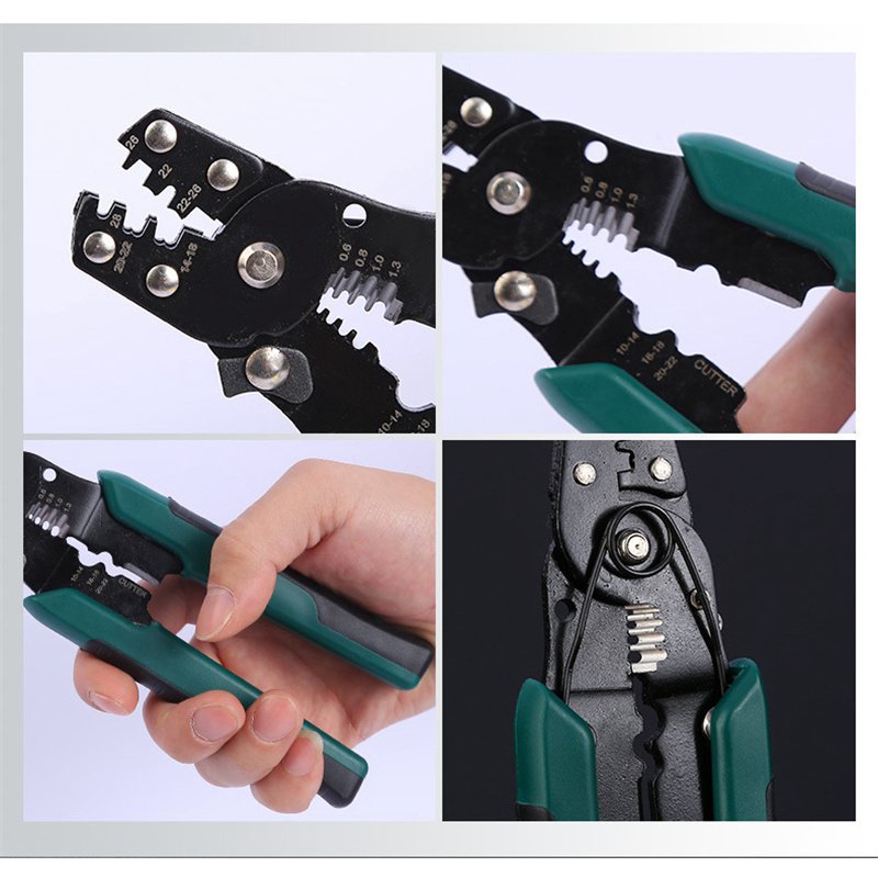 8" Ratchet Crimper Plier Cable Wire Electrical Crimp Tool Terminals Crimping Kit - 图片 10