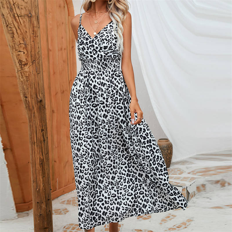 Dress Summer Leopard Print Sling Group Foreign Trade Women's Clothing Leopard Print - Image 18
