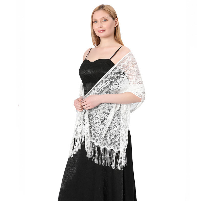 Mincyclone Cashew Shawl Hollow Lace Scarf Dress Scarf Party Dinner Shawl Women - 图片 3