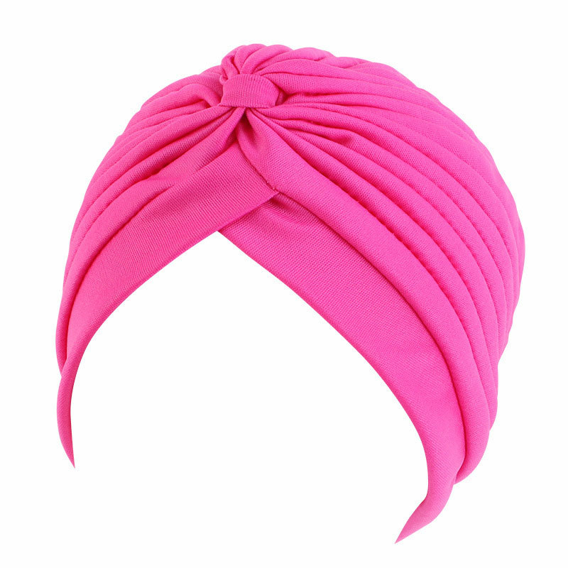 Women's Hat Head-Wrapping Hat Arabic Hat Base Hat Pleated Turban Solid Color Chemo Cap - 图片 14