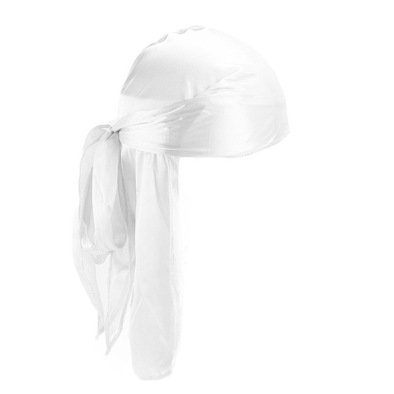 Men's and Women's Silk-like Long Tail Turban Hat Pirate Hat Silky Durag Hair Cap - 图片 19